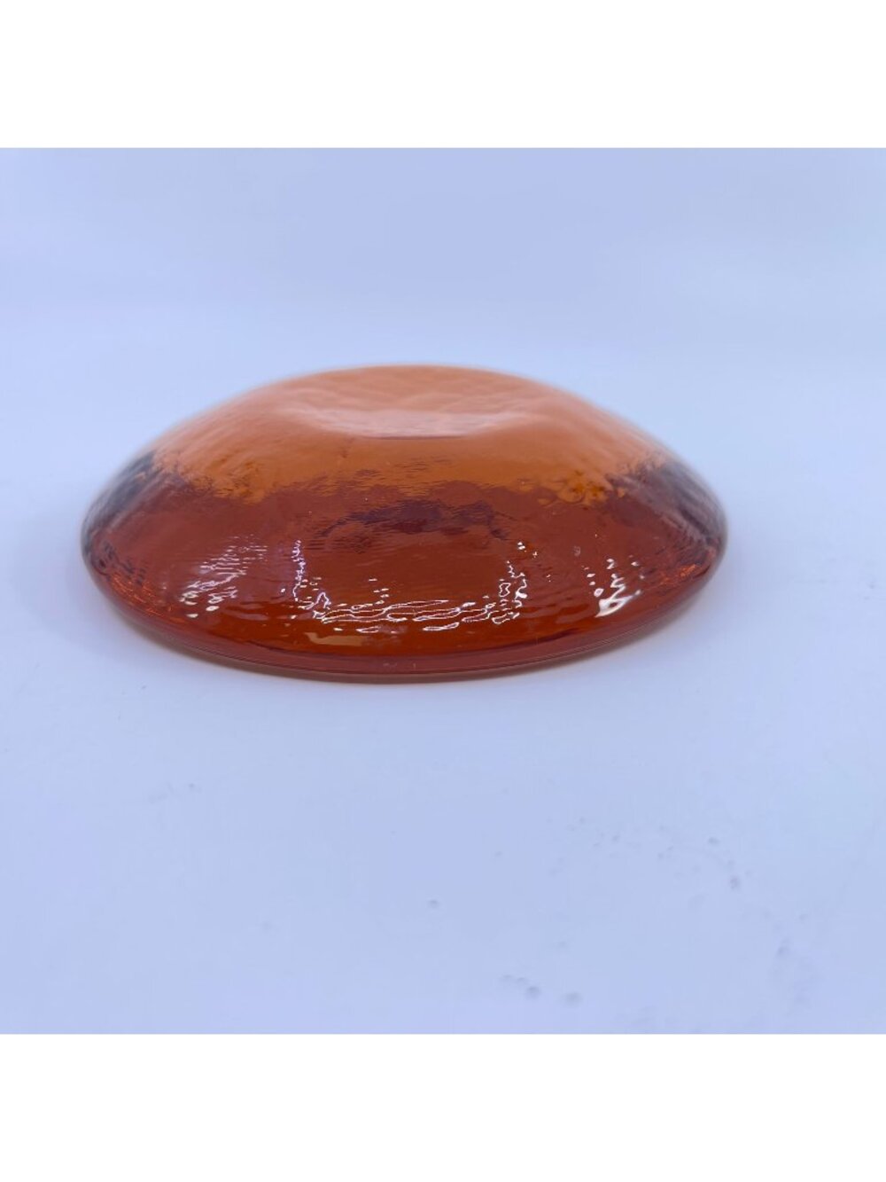 vintage fire & light recycled cast glass votive candle holder paperweight orange